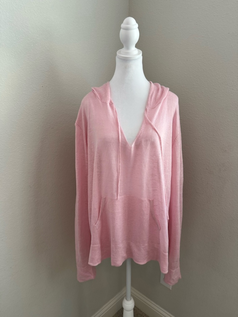 NWT HIHO Linen Beach Hoodie | XL Paradise Pink | Lightweight Caribbean Style
